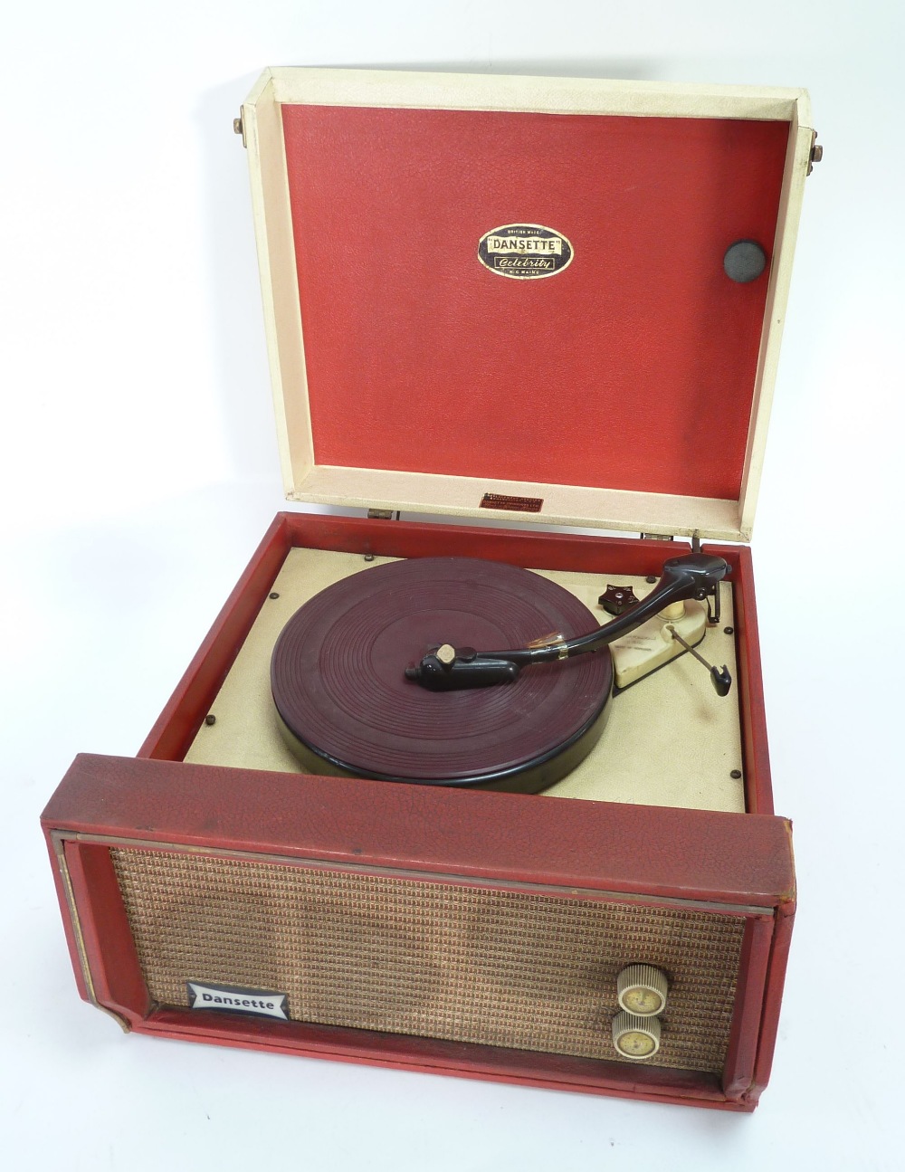 DANSETTE CELEBRITY A.C MAINS PORTABLE RECORD PLAYER, AND FOUR PORTABLE