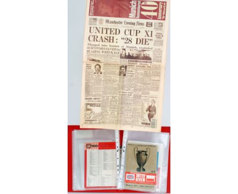 MANCHESTER UNITED SOUVENIR PROGRAMMES, TICKET STUBS AND BOOKS, 1950 and later including v Weymouth - F.A. Cup 3rd Round 1950 