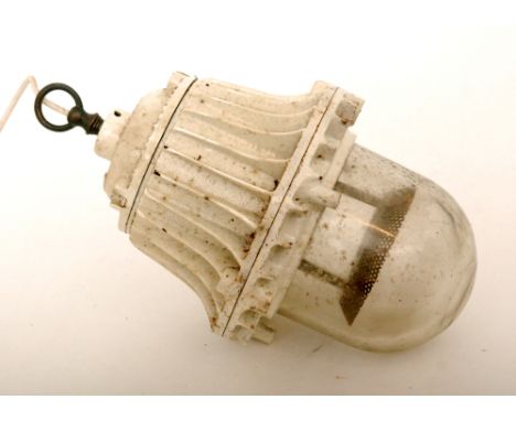 An early 20th Century bulkhead light fitting, stamped 'Revo, Tipton', height 30cm.
