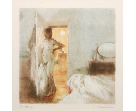 BERNARD DUNSTAN (1920-2017) - 'Nude standing in a doorway', lithograph, signed in pencil, artist's proof numbered 15/20, fram