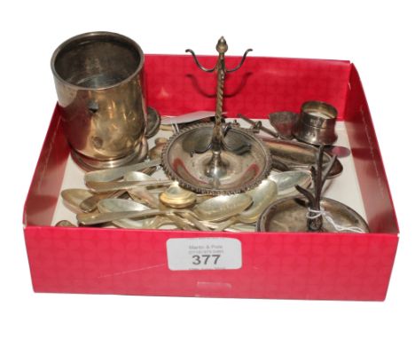 Two silver ring trees and a quantity of scrap silver £70-100