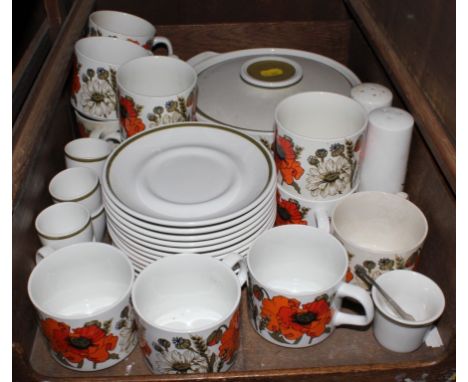 A selection of Meakin part-tea service in the 'Poppy' range, to include cups, saucers, tureens, etc £20-40