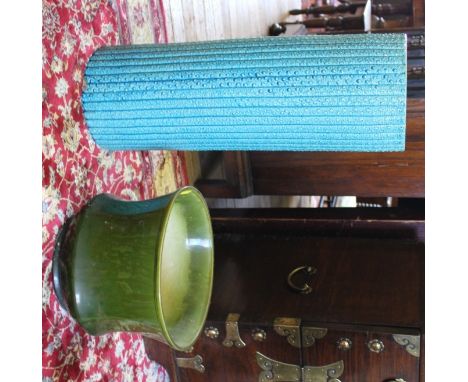 A late 19th century/ early 20th century turquoise Burmintos umbrella or stick stand with fluted designs, together with a gree