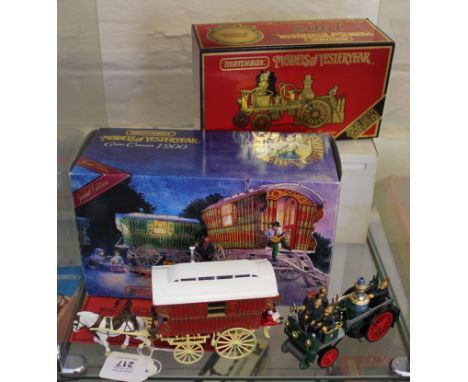 Matchbox Models of Yesteryear, French fire engine and gypsy caravan in original boxes  £20-30