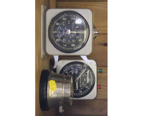 A Smiths, West German mid 20th century stop clock an interval timer by English Clock Systems and one other clock timer (3) £3