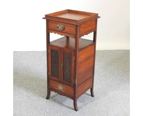 An Edwardian light oak smoker's cabinet, 38cm