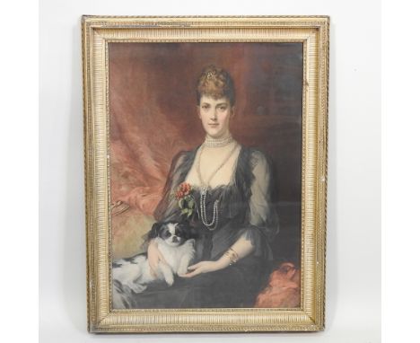 English school, early 20th century, Queen Mary of Teck, coloured print, 74 x 53cm
