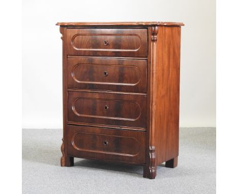 A 19th century German mahogany commode chest, 81cm
