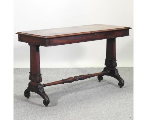 A Regency fruitwood library table, stamped Wilkinson, Old Bond Street, 102cm