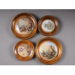 Four 19th century Staffordshire pot lids, "The Catch", "The Enthusiast", "Fisher Boy" and "Little