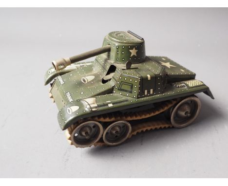 A mid 20th century tin-plate model Gama Tank, 5 1/8" long, (no key) 