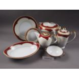 A Japanese Melto China part combination service, including a tureen, coffee and teapot, soup