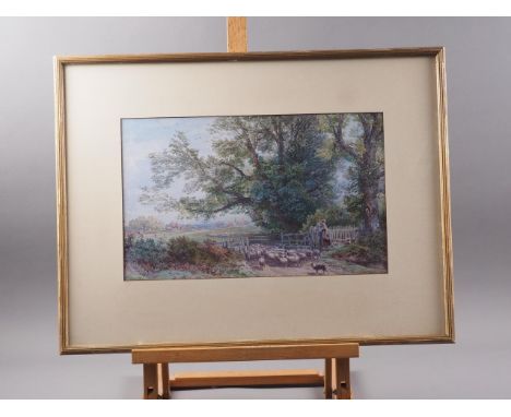 W M Long - After Birket Foster: a coloured lithograph, "The Boat Race" landscape with figures by a stream, and another simila