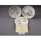 Ten Royal Worcester limited edition hand-painted collectors plates, "The Birds of Dorothy