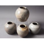 Four Chinese provincial blue and white ginger jars, tallest 5" high (damages)