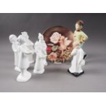 Five Royal Doulton Christmas Choir Singer figurines, with original boxes, a Royal Doulton figure, "