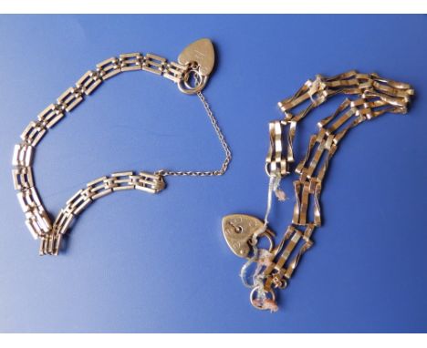 Two 9ct gate link bracelets – one a/f