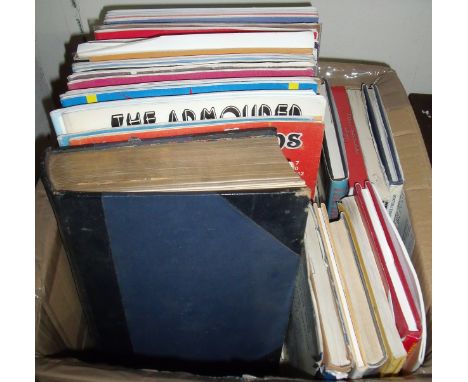 Hardback military related books including 'Buttons of the British Army', large selection of military related magazines includ