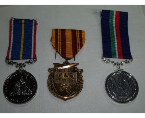 Three unofficial medals including Dunkirk medal, National Service 1939-1960 and Merchant Navy Service medal (3)