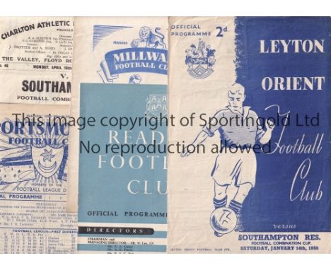 SOUTHAMPTON     Eight Southampton Reserves away programmes from the 1949/50 season against Leyton Orient (Cup), Reading , Mil