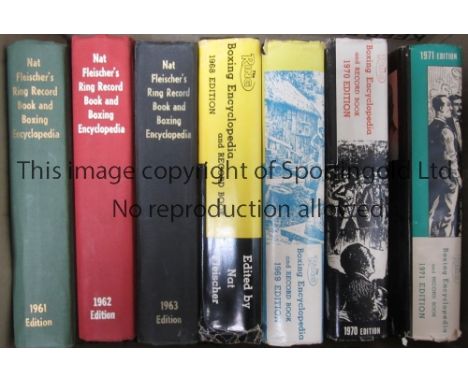 BOXING / THE RING BOOK AND ENCYCLOPEDIA     Seven issues of the hardback book 1961 and 1970 with dust jacket, both dedicated 