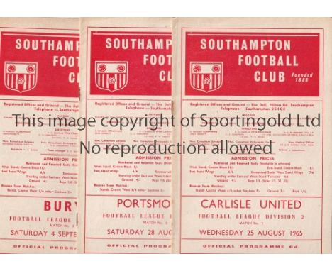 SOUTHAMPTON     All 23 First team Southampton away programmes from the 1965/66 season, 21 League programmes plus a League Cup