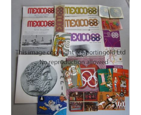 1968 OLYMPIC GAMES MEXICO     Press information including Olympic Newsletter magazines numbers 41, 42, 43, 82, and 83. Olympi