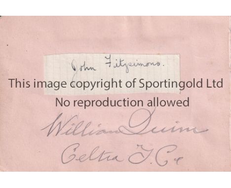 CELTIC 1930s   Autograph album page with one signature on one side of Johnny McGrory , Scottish boxing champion dated 27/7/19