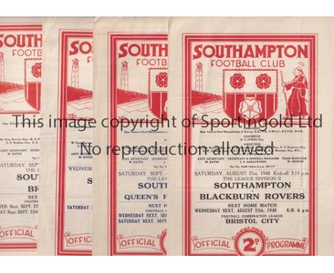 SOUTHAMPTON      Twenty one First team Southampton home programmes from the 1948/49 season to include all League programmes t