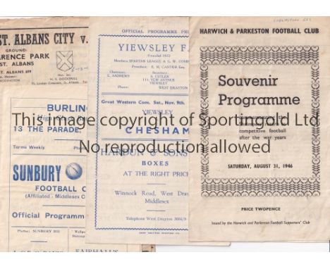 NON LEAGUE 1940's    Nine Non-League programmes from the Post War period in the 1940's - Harwich &amp; Parkston v Chelmsford 