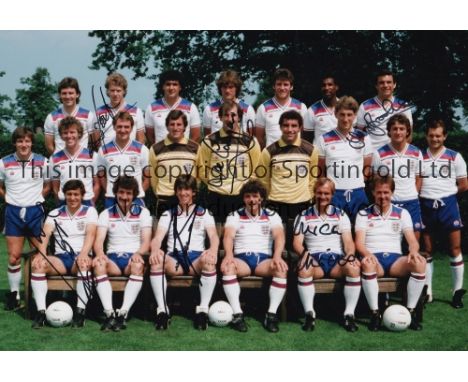 ENGLAND    Five colour / b/w 12 x 8 photos showing various England teams images, to include a World Cup 1982 squad signed by 