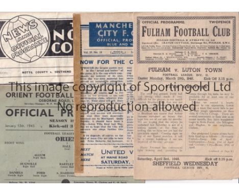 PROGRAMME MISCELLLANY   A collection of 4 programmes and an FA Cup Final song sheet (1956). Programmes Orient v Chelsea (sing