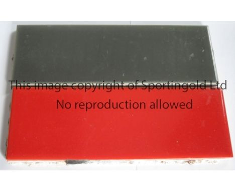 ARSENAL      Four ceramic tiles, 2 red and 2 grey, which were removed from the Arsenal Dressing Room at Highbury when it was 