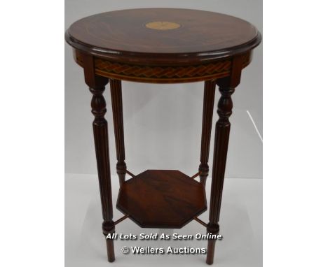 *VINTAGE INLAID FLAME HAHOGANY OCCASIONAL TABLE / 52 X 73CM ( LPGBA000000258985382)