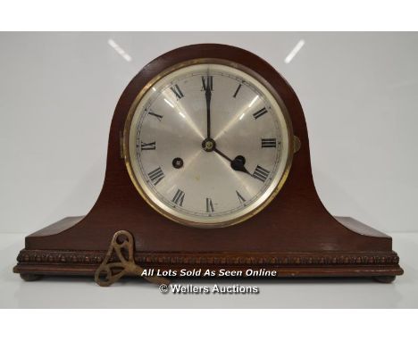 *MAHOGANY CASED "NAPOLEON HAT" WESTMINSTER CHIMES MANTLE CLOCK PROJECT [LQD197]