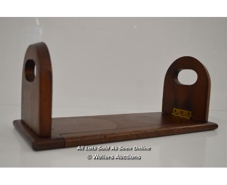 *ART DECO MAHOGANY EXTENDABLE BOOK RACK/SHELF [LQD197]