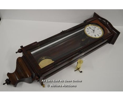 *1 WEIGHT BIEDERMEIER VIENNA REGULATOR WALL CLOCK OF SMALL PROPORTIONS / POSSIBLY MODERN  [LQD197]