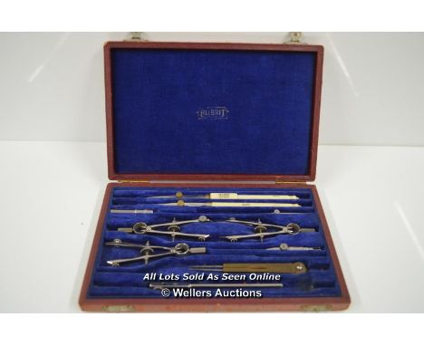 CASED VINTAGE ALLBRIT DRAFTSMENS DRAWING SET 