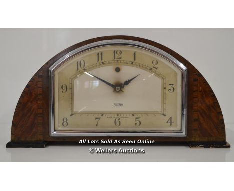 *SMITHS ENGLISH CLOCKS LTD ART DECO SECTRIC MANTLE CLOCK / 25.5 X 12.5 X 8CM  [LQD197]