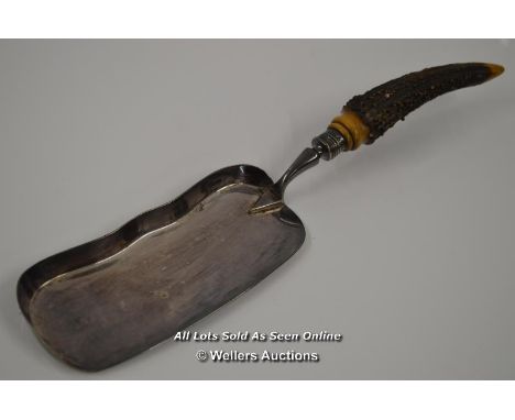 *VINTAGE SHOVEL ANTIQUE REAL HORN HANDLE, FROM AROUND 1920 [LQD197]