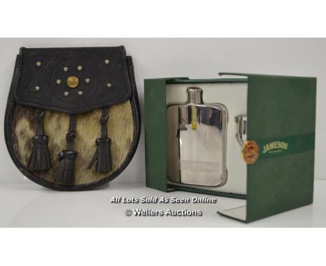 *KINLOCH ANDERSON SEMI DRESS SPORRAN &amp; JAMESON HIP FLASK LISTING FOR ALAIREM-5 [LQD197]