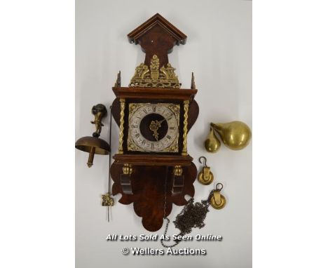 *CIRCA 1970S ZAANSE DUTCH 8 DAY WEIGHT DRIVEN WALL CLOCK WITH BELL  [LQD197]