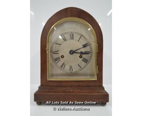 *STUNNING GUSTAV BECKER TIME AND STRIKE CLOCK / 29CM HIGH, WITH KEY  [LQD197]