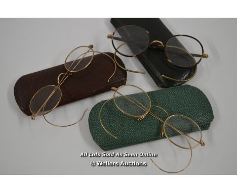 THREE CASED VINTAGE HORSTMANNS READING GLASSES 