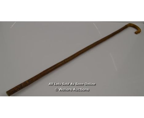 *VINTAGE CARVED RAMS HORN SHEPHERD'S CROOK 120CM [LQD197]