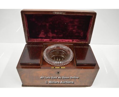 *GEORGE III MAHOGANY TEA CADDY / 35 X 17 X 17.5CM  [LQD197]