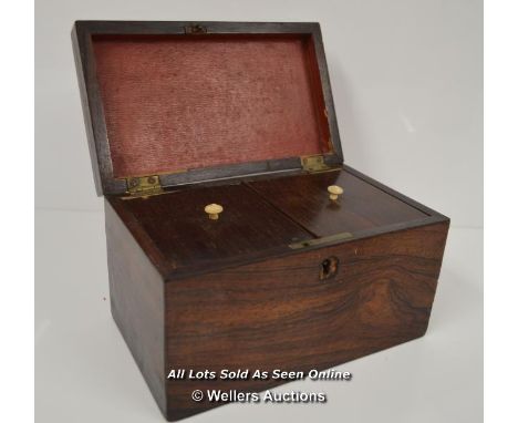 *ROSEWOOD TEA CADDY / 20 X 12 X 12 CM, WITHOUT KEY  [LQD197]