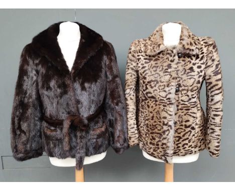 Isabel Marant Rabbit Fur Long Sleeve Jacket, with leopard style print. three button fastening, collar, side pockets, (size 38