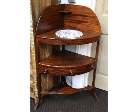 A Group of Furniture Comprising, a Georgian corner washstand, a later torchere, four various 19th century dressing table mirr