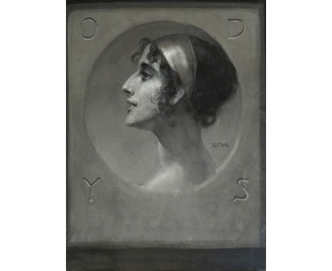 Continental School (20th Century)Portrait of a lady in profile, wearing a headbandBears signature, oil on board, 60cm by 48cm